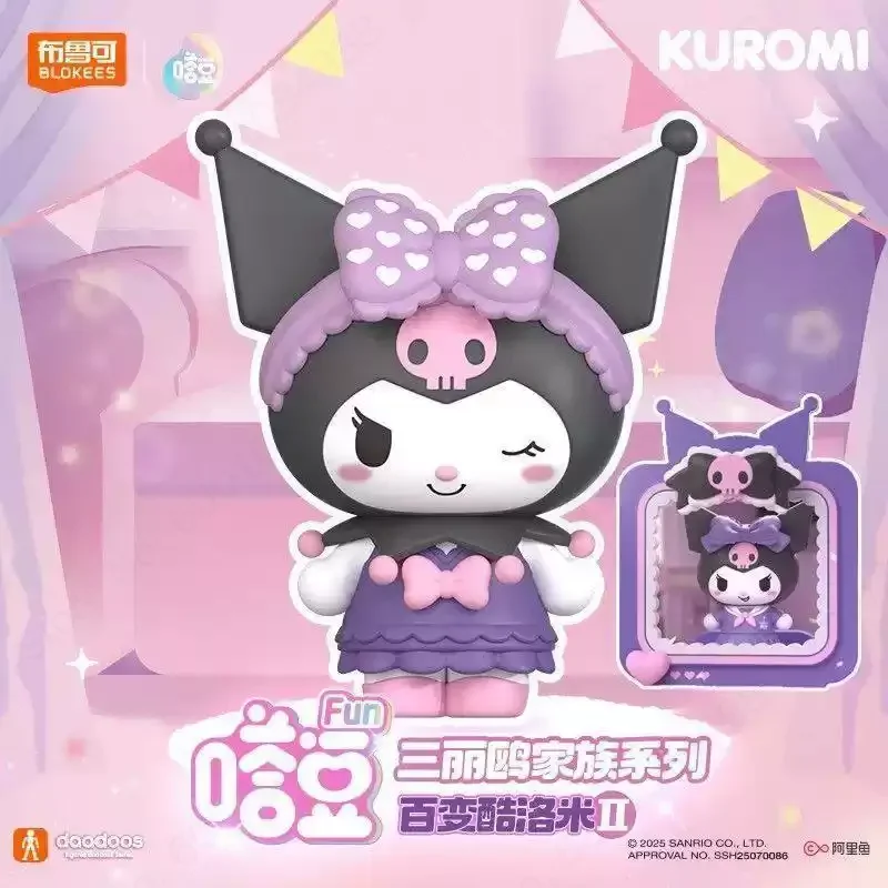 Фото Новые блоки-фигурки Blokees Sanrio Kuromi Doodoos FUN02 Series: милые мультяшные персонажи, легко собираемые конструкции, игрушки-поделки, подарок №1