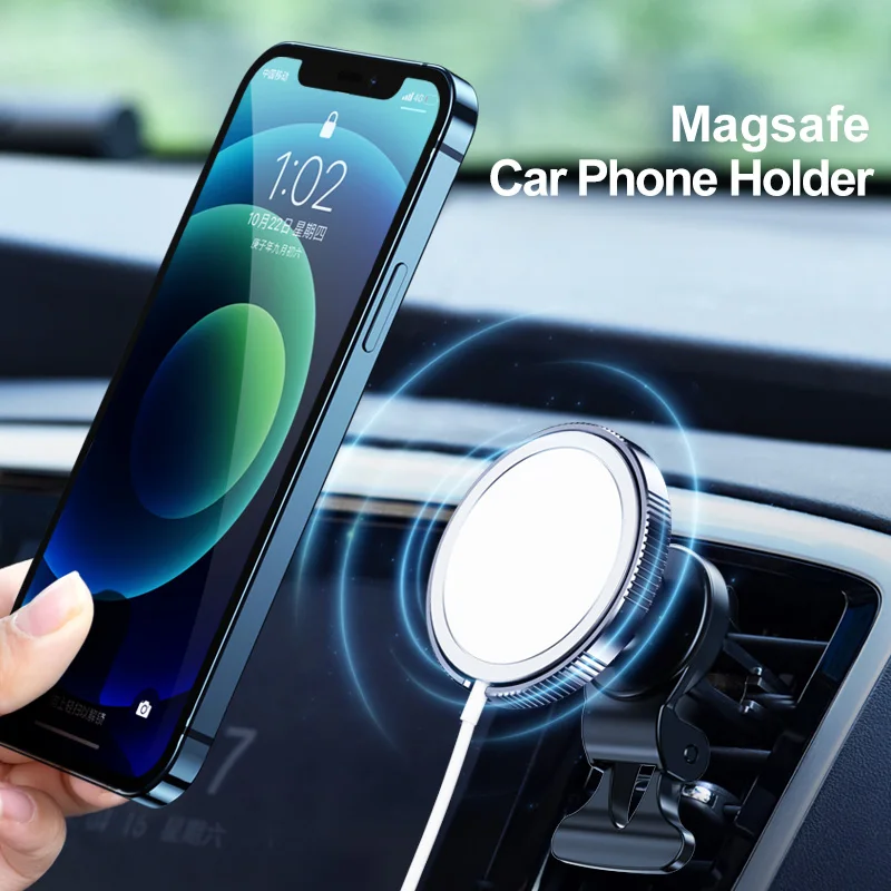 

Oatsbasf 15W Magnetic Car Phone Holder Wireless Charger for iPhone 13 12 Pro Max Magsafe GPS Phone Holder Car Cell Phone Stand