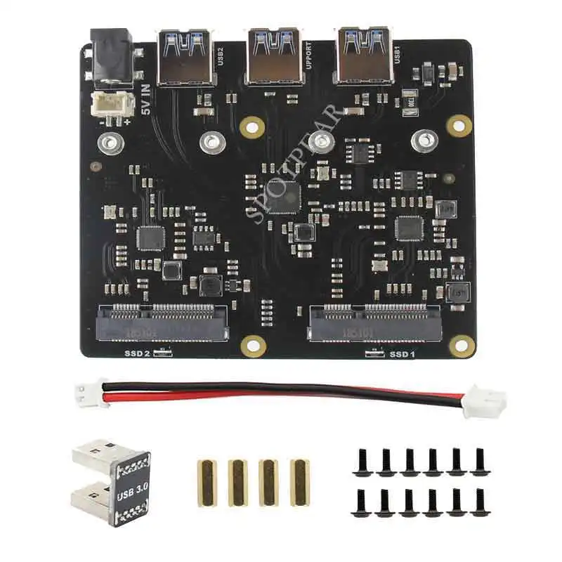 

Raspberry Pi X852 V1.1 storage expansion board Dual MSATA SSD Shield for 3B+/3B/ROCK64