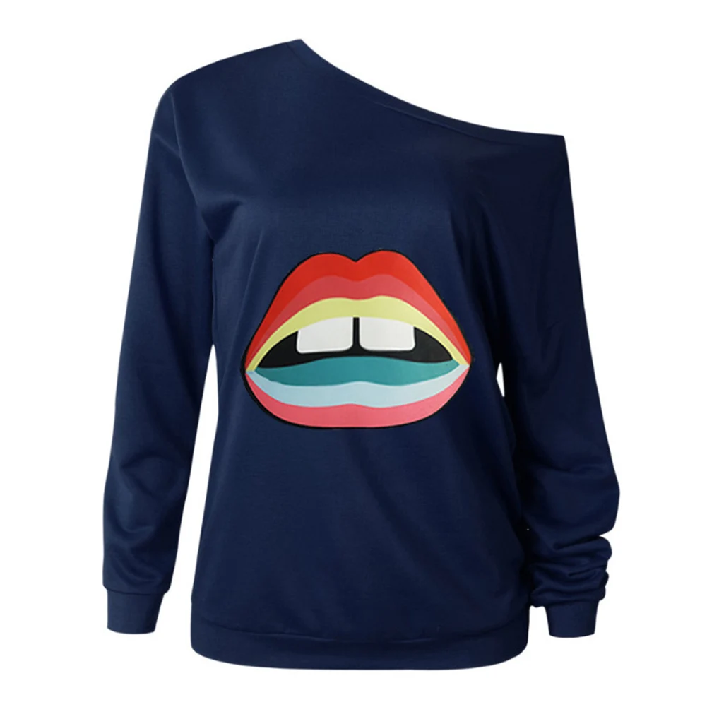 

Women Sweatshirts Comfort Soft Long-Sleeves Personality Printing Loose Version Autumn Winter Casual Tops O-neck Clothes