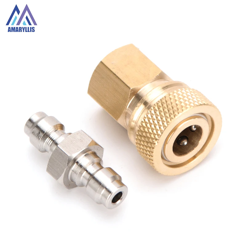 

PCP Paintball Pneumatic M10x1 Thickened Copper Quick Disconnect 8mm Double End Male-Male Plug Coupler Sockets 2pcs/set