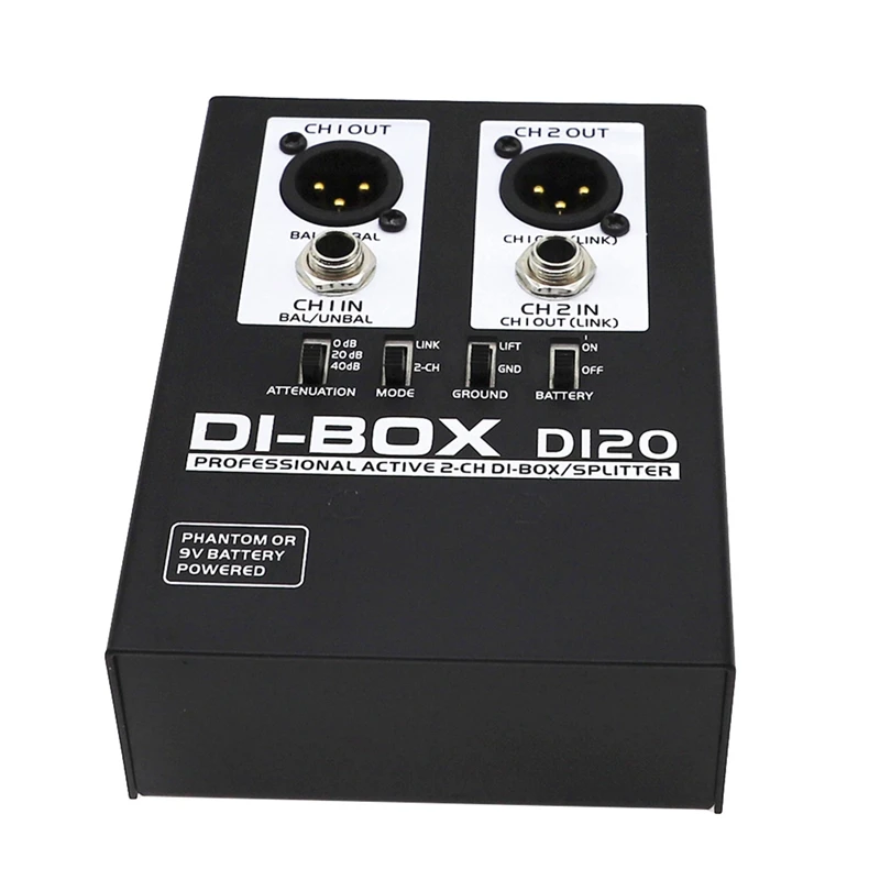 Профессиональный DIRECT BOX малошумная гитара бас-гитара DI 2-канальный