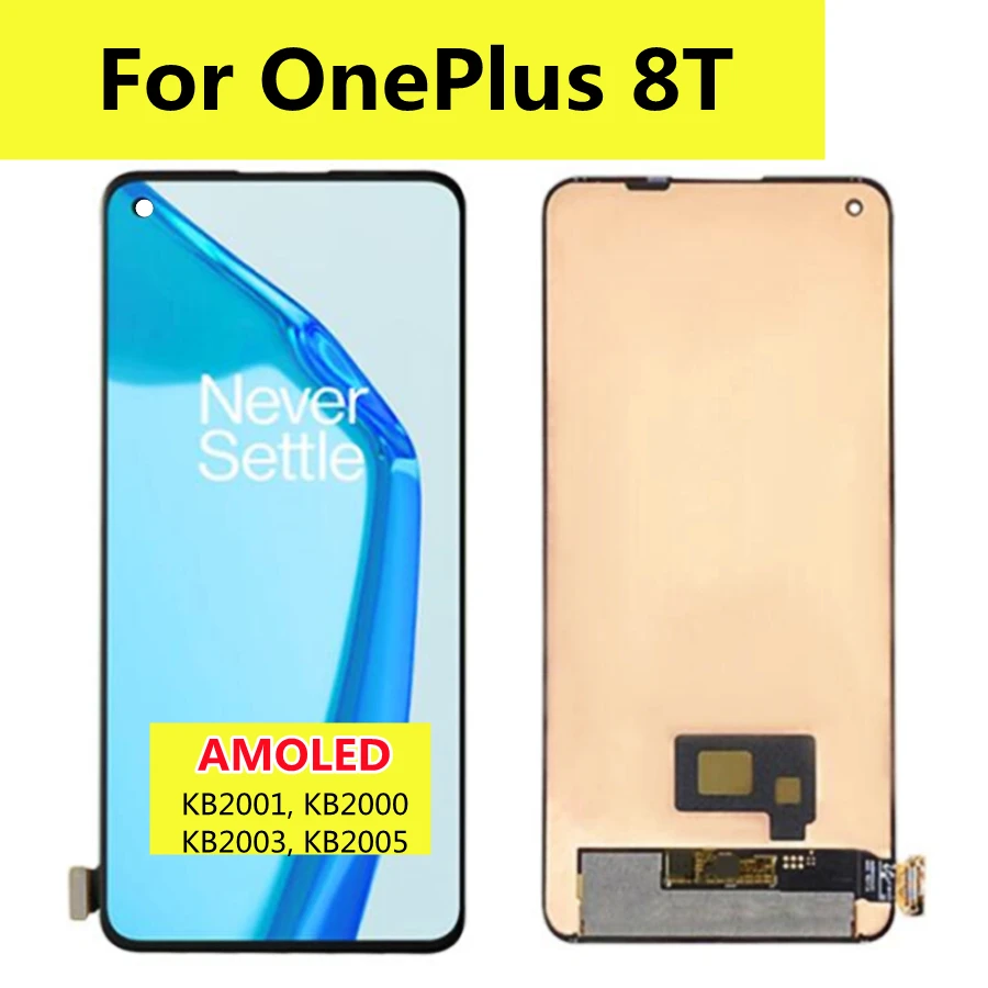

6.55" AMOLED For OnePlus 8T LCD Display Touch Screen Digitizer For Oneplus 8 T 1+8T KB2000 KB2001 KB2003 KB2005