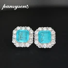 Женские серьги из серебра 100% пробы с искусственным изумрудом, 7 мм