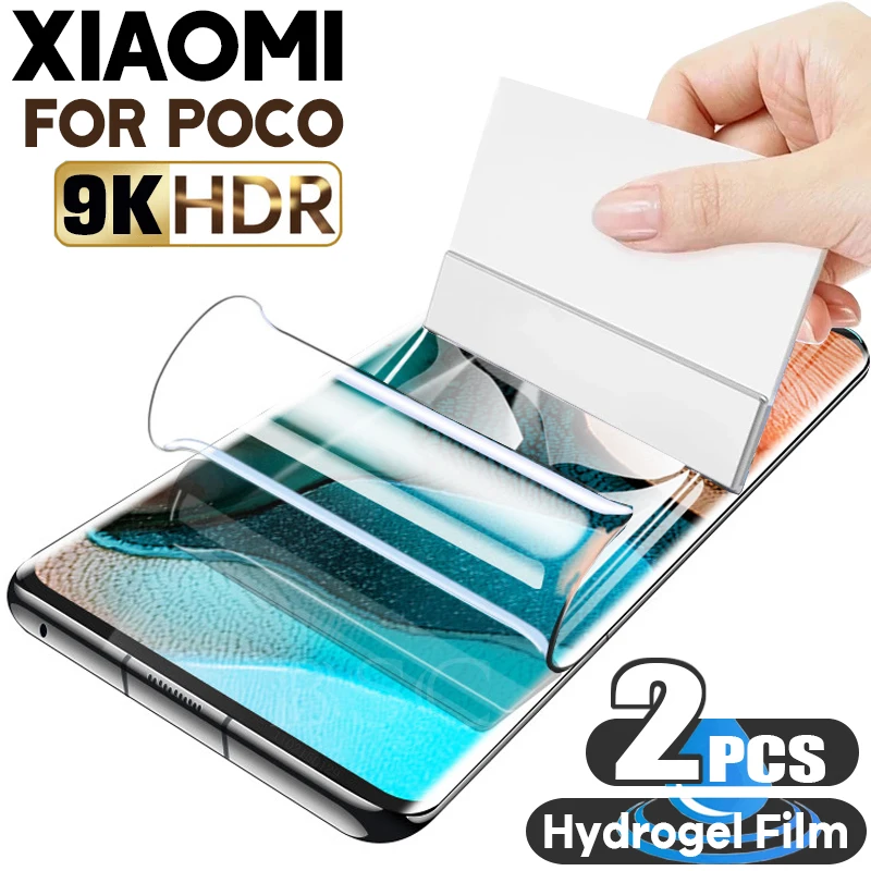 2Pcs Hydrogel Film on the Screen Protector For Xiaomi Poco X3 X4 Pro F3 F4 GT Screen Protector For Mi 12 11T Poco X3 NFC M4 Pro