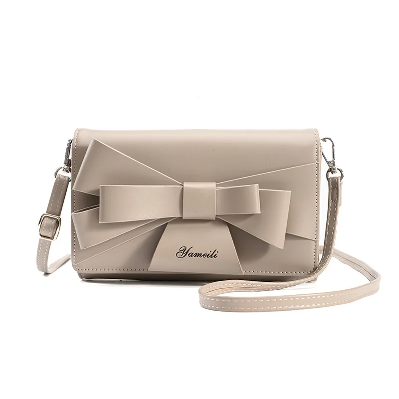

PU Leather Messenger Bag For Women Trend Bow-knot Female Shoulder Bag Women Simple All-match Crossbody Bags Small Square Pouch
