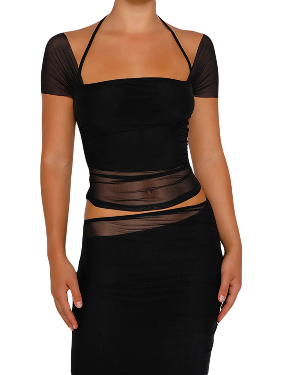 

Women s Elegant Lace Patchwork Long Sleeve V Neck Blouses Sheer Mesh Tops Sexy Clubwear Shirts