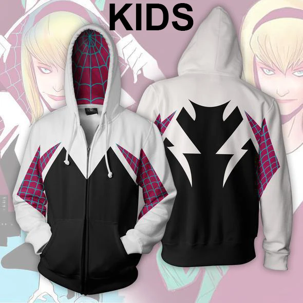

Kids Jackets 3D Printed Spider Harajuku Sweatshirt 3D Into the Spider-Verse Men Women Hoodie Peter Parker Miles Morales Jackets