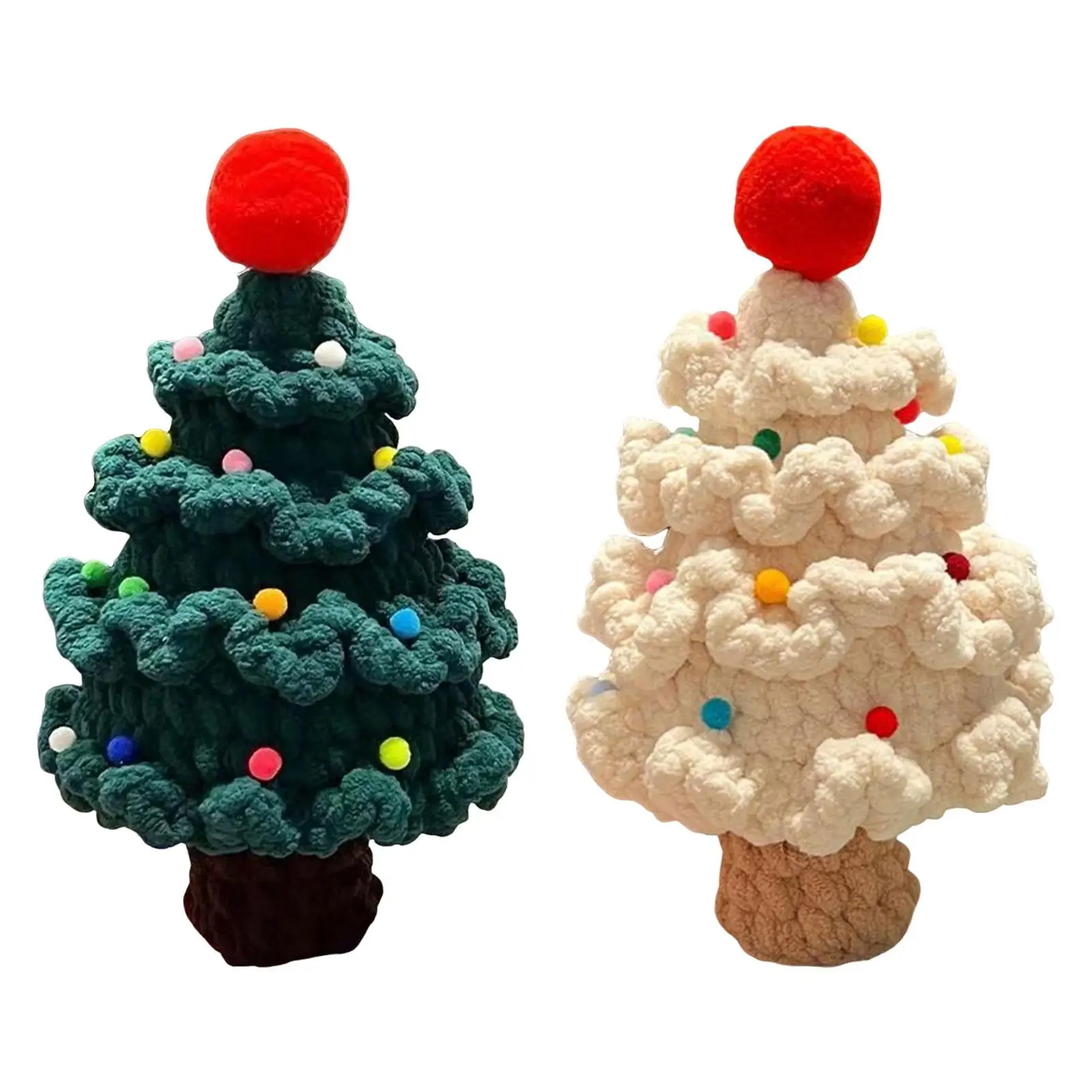 

Hand Crocheted Christmas Tree Stylish Christmas Figurine Lightweight DIY Handcrafting for Party Desk Home Bedroom