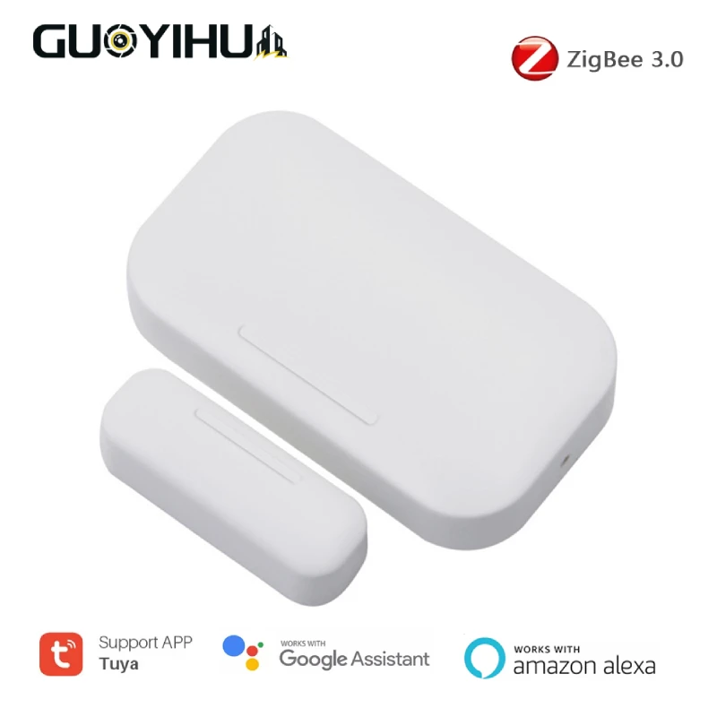 

GUOYIHUA Zigbee Smart Door Magnetic Wireless Home Security Alarm Tuya Zigbee Smart Door Window Sensor Support Alexa Google Home