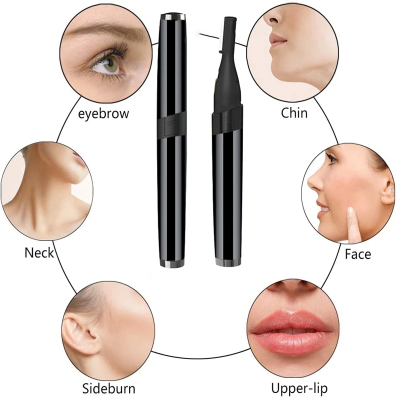 

Electric Eyebrow Trimmer Precision Electric Eyebrow Razor For Women Battery-Operated Facial Hair Remover With Comb
