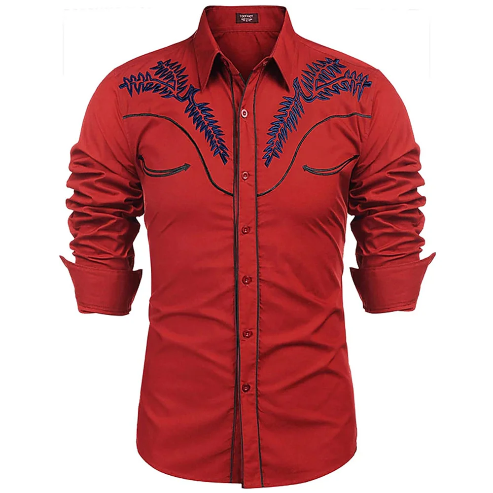 

Western Men's Shirt Long Sleeve Lapel Button HD Printing Pattern High Quality Fabric Soft Comfortable Party Outdoor Fashion Tops