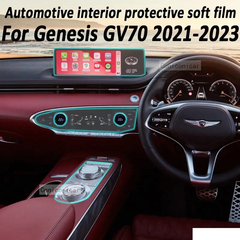 

For GENESIS GV70 2023 2022 Gearbox Panel Navigation Automotive Interior Screen Protective Film TPU Anti-Scratch Sticker Protect