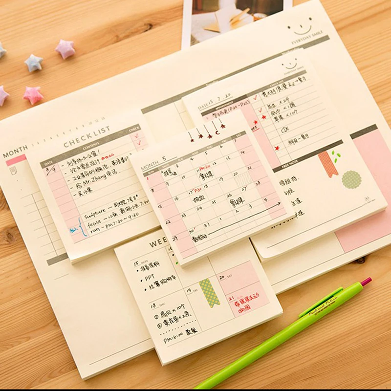 

1 Piece Cute Diary Notepad Weekly Monthly Work Plan Diary Agenda For School Kids School Supplies