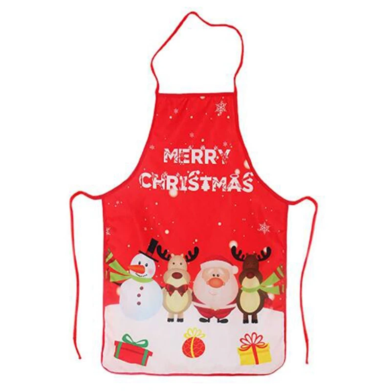 

Holiday Kitchen Apron Christmas Santa Claus/Elk/Snowman Style Decoration Apron Christmas Dinner Party