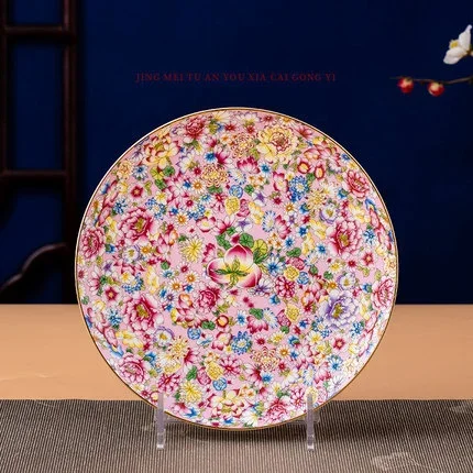 Platos и cuencos alivio Color esmalte chino platos cena tipoc cerámica trazo dorado tazón postre vajill