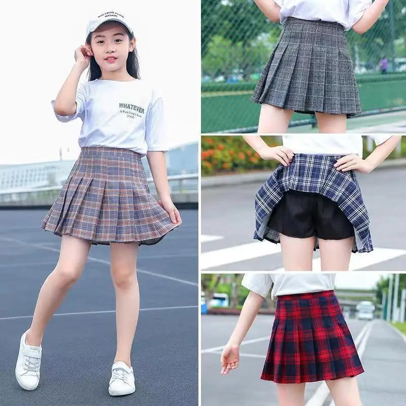 Baby Toddler Children Clothing School Plaid Girls Skirt Bottoming Princess Pleated Skirts Kids Short SKirt Summer Child Clothes