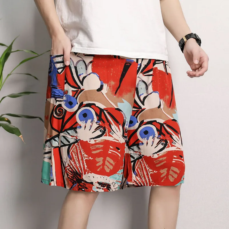 Mens Pajama Shorts Sleep Bottoms Sleepwear Beach Shorts Large Homewear Loose Leisure Cozy Lounge Clothes Male Nightwear Pants