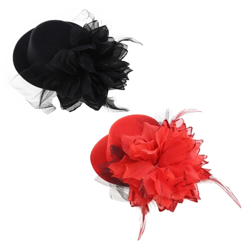 

Детская шляпа-Вуалетка для девочек головной убор женская маленькая шляпа для чайной вечеринки реквизит для фотографирования вечеринки