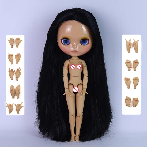 ICY DBS Blyth Doll 1/6 Joint 30 см Коричневая кожа Глянцевое лицо Зубчатый рот Кукла для девочек BJD Игрушка в подарок