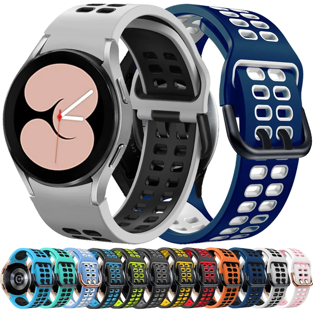 

Ремешок силиконовый спортивный для наручных часов, браслет для Samsung Galaxy Watch 4 44 мм 40 мм, 46 мм 42 мм