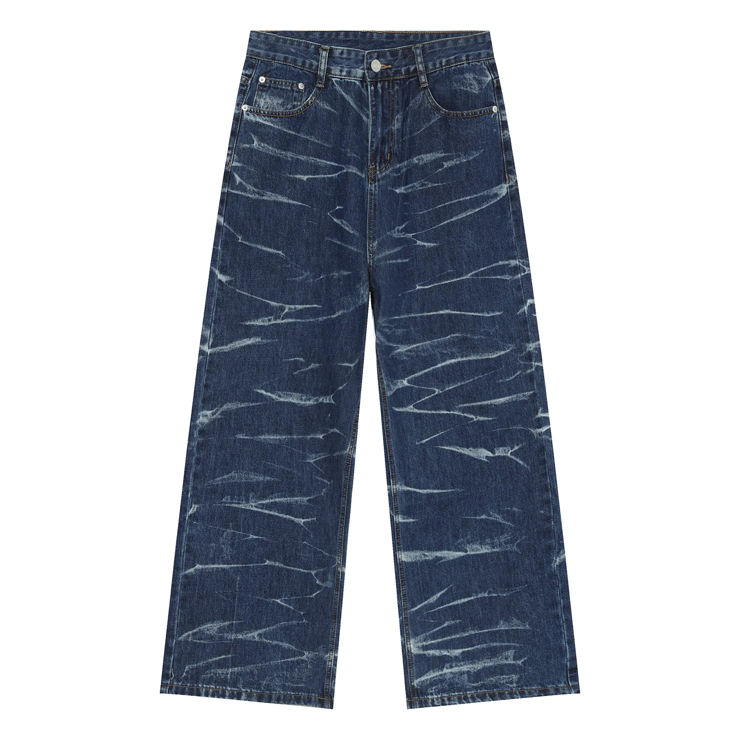 Heye Menswear | Korean Tie Dyed Loose Straight Jeans Four Seasons New Men's and Women's Fashion Casual Jeans