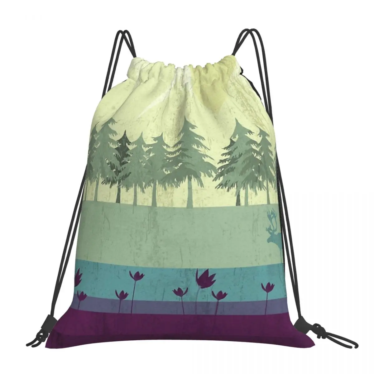 

Wildlife Backpacks Fashion Portable Drawstring Bags Drawstring Bundle Pocket Storage Bag Book Bags For Man Woman Students