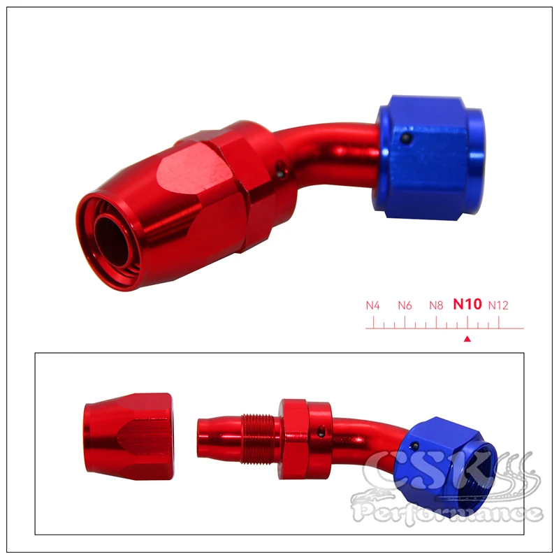 

1X Aluminum AN10 0°/45°/90°/180°Swivel Oil Fuel Line Hose End Fitting Adapter