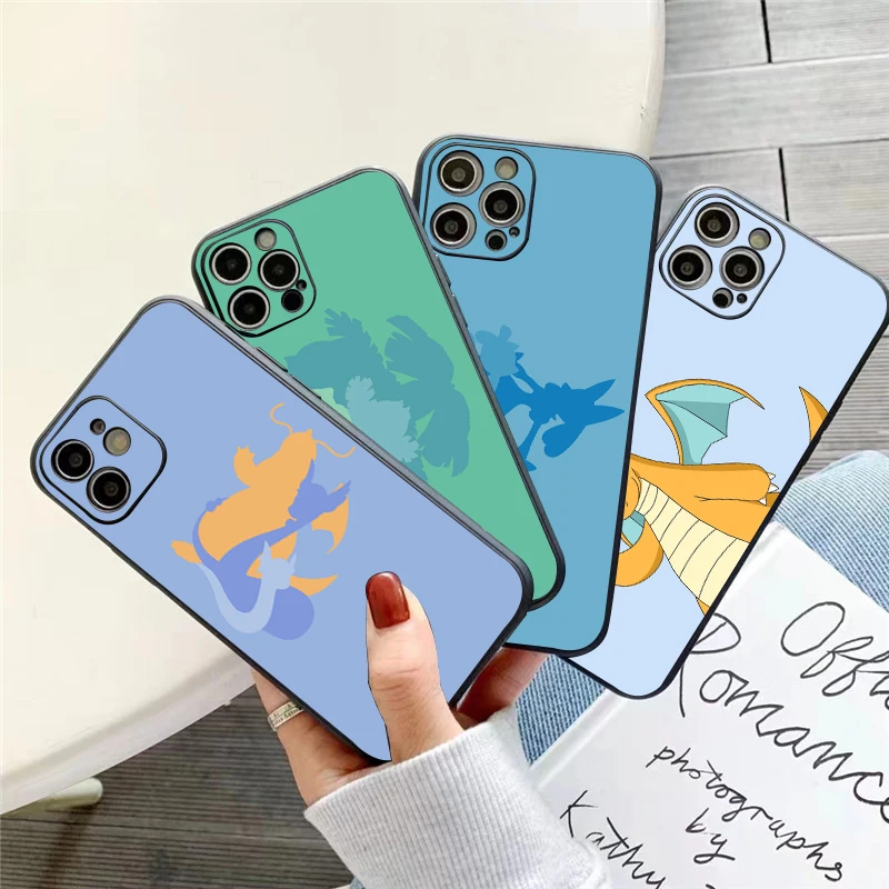 

Cartoon Pokémon Cute Phone Case For iPhone 11 13 12 Pro Max 12 13 Mini X XS XR MAX 5 6 6S 7 8 Plus Black Carcasa Silicone Cover