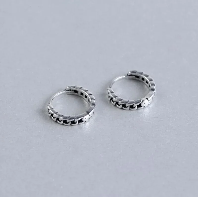 Элегантные студенческие модные серебряные вязаные серьги для мужчин