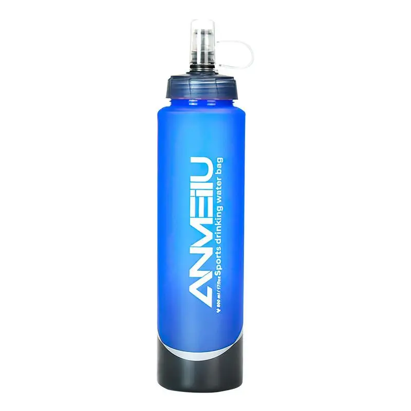 

Collapsible Water Bottles Soft Collapse Water Bottles For Travel 500ML Hiking Water Bottle Hydration Bladder TPU Folding