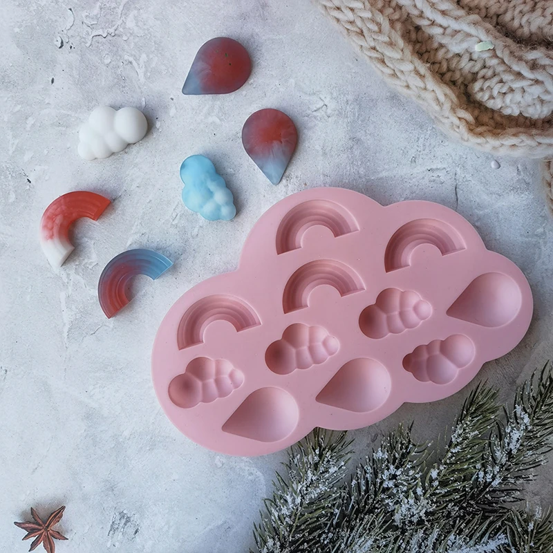 1 шт. милая креативная силиконовая форма в форме облака Радужная сделай сам