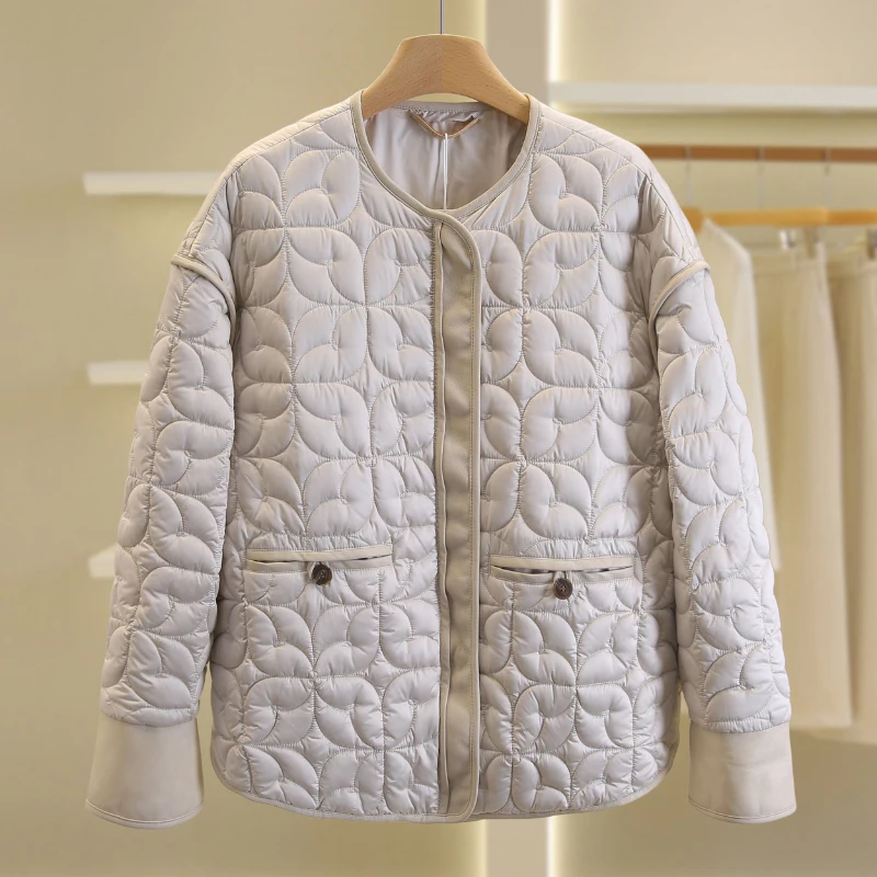 90 Белый гусиный пух [Li] Высокий бархатный объем 200 г свободный однотонный пуховик