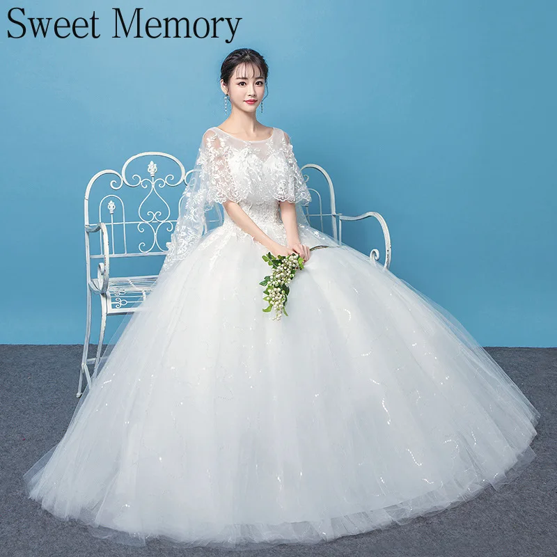

U154 White Wedding Dress 2022 Elegant Woman Vestido Bridal Dresses Lady Princess Long Formal Gown Floor Length Party Robe