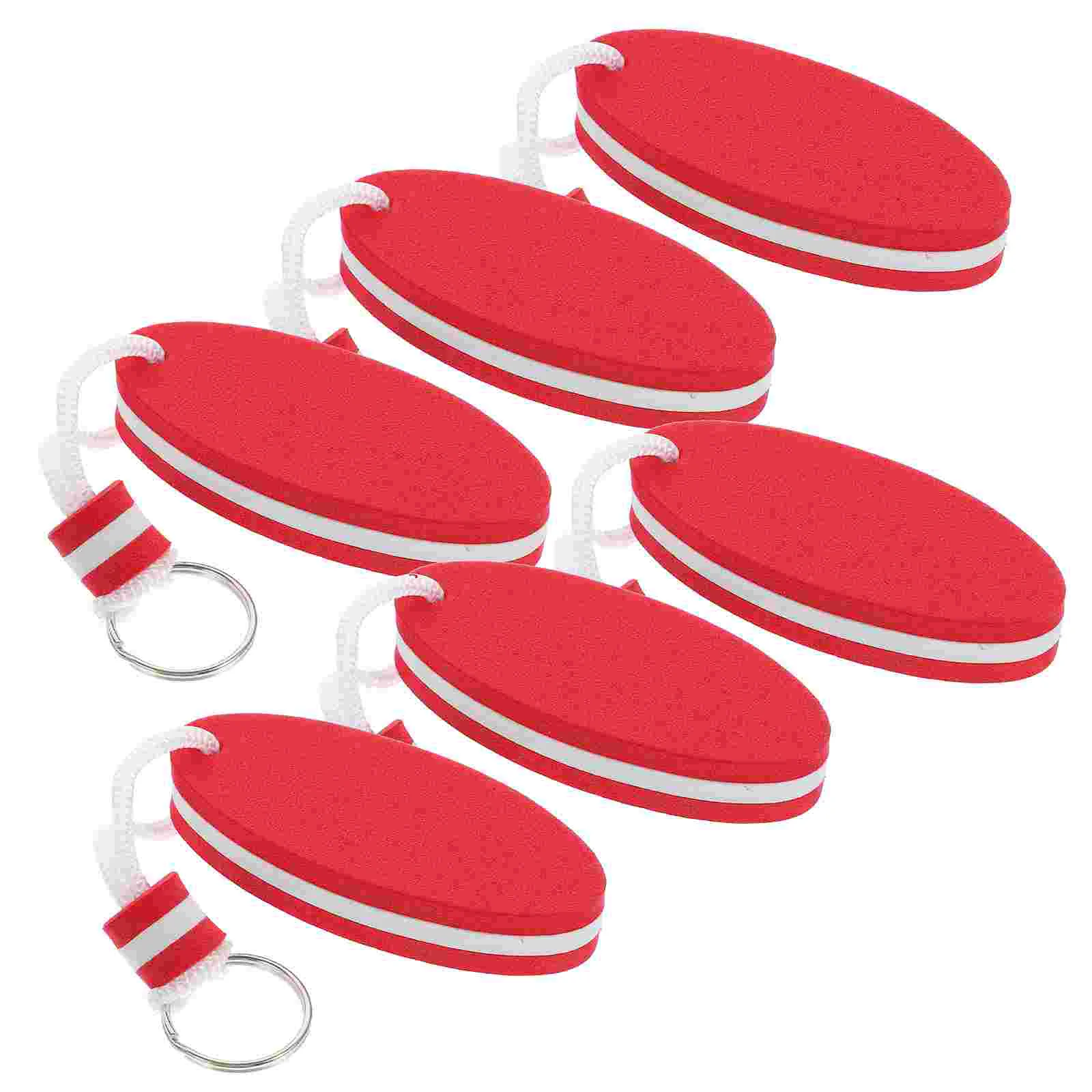 

6 Pcs Floating Keychain Locket Surfing Buoy Boat Portable Rings Eva Colored Keychains