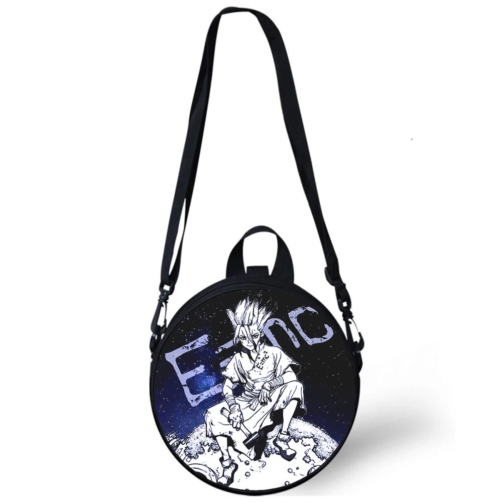 Dr STONE anime Child kindergarten Bag 3D Print Crossbody Shoulder Bags For School Women Mini Round Bagpacks Rugtas Bag