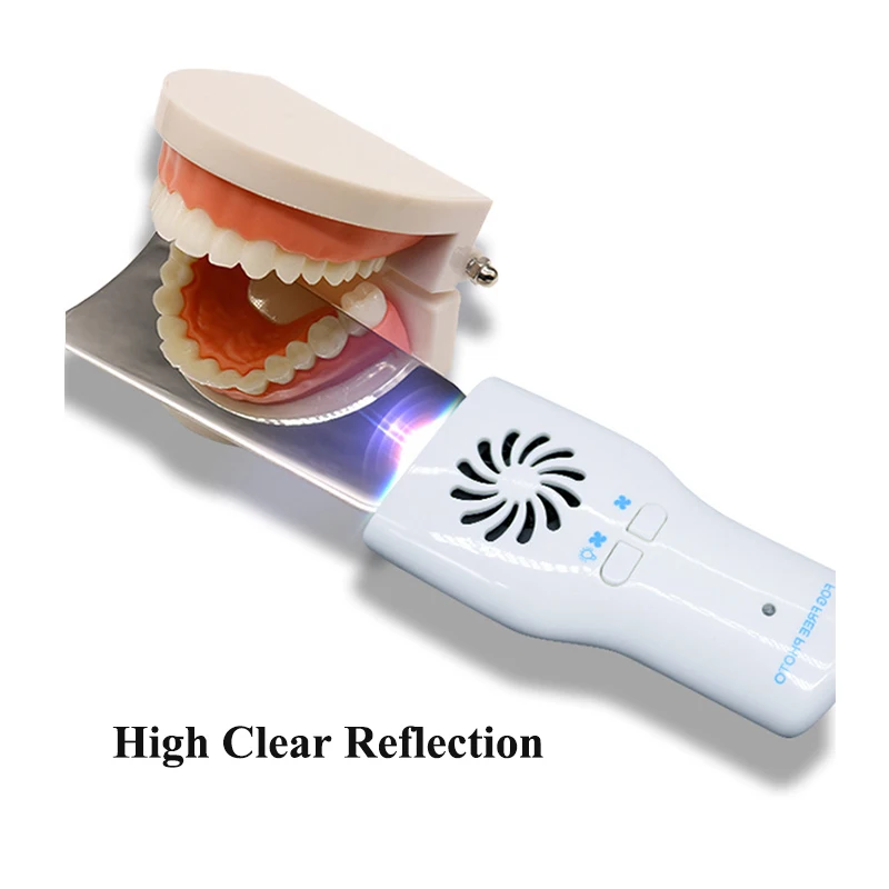 

Dental Automatic Anti-fog Mirror Set Intraoral Photography Stainless Steel Mirror with LED Light Occlusal Orthodontic Reflectors
