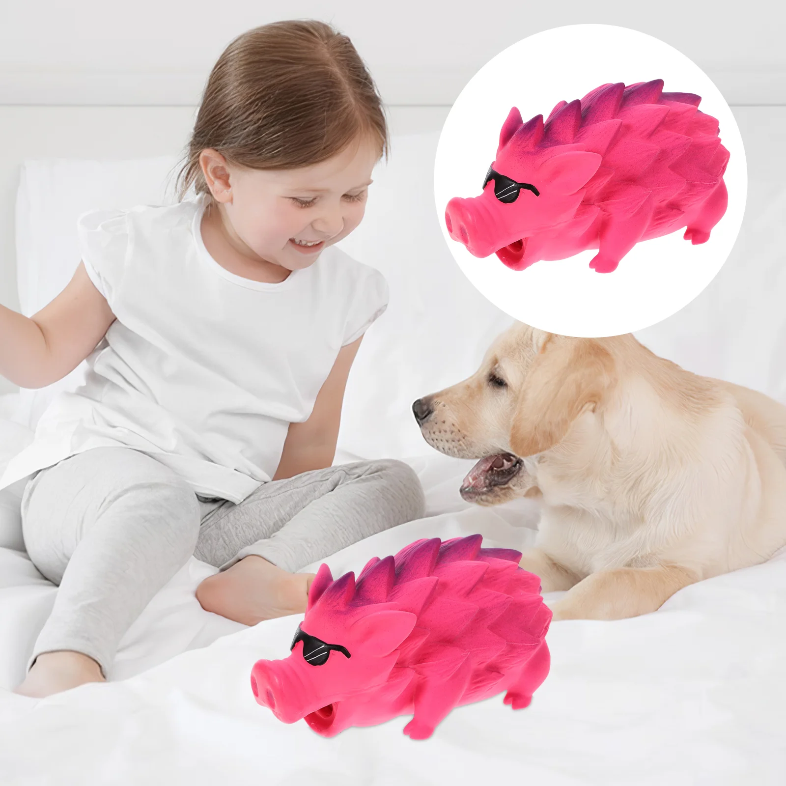 

Dog Squeaky Toy Soft Latex Dog Toy Interactive Play Teeth Cleaning Grinding Plaything