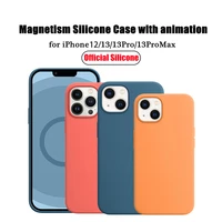 original apple magsafe liquid silicone magnetic case for iphone 12 13 pro max 13 mini cases wireless charging full protect cover