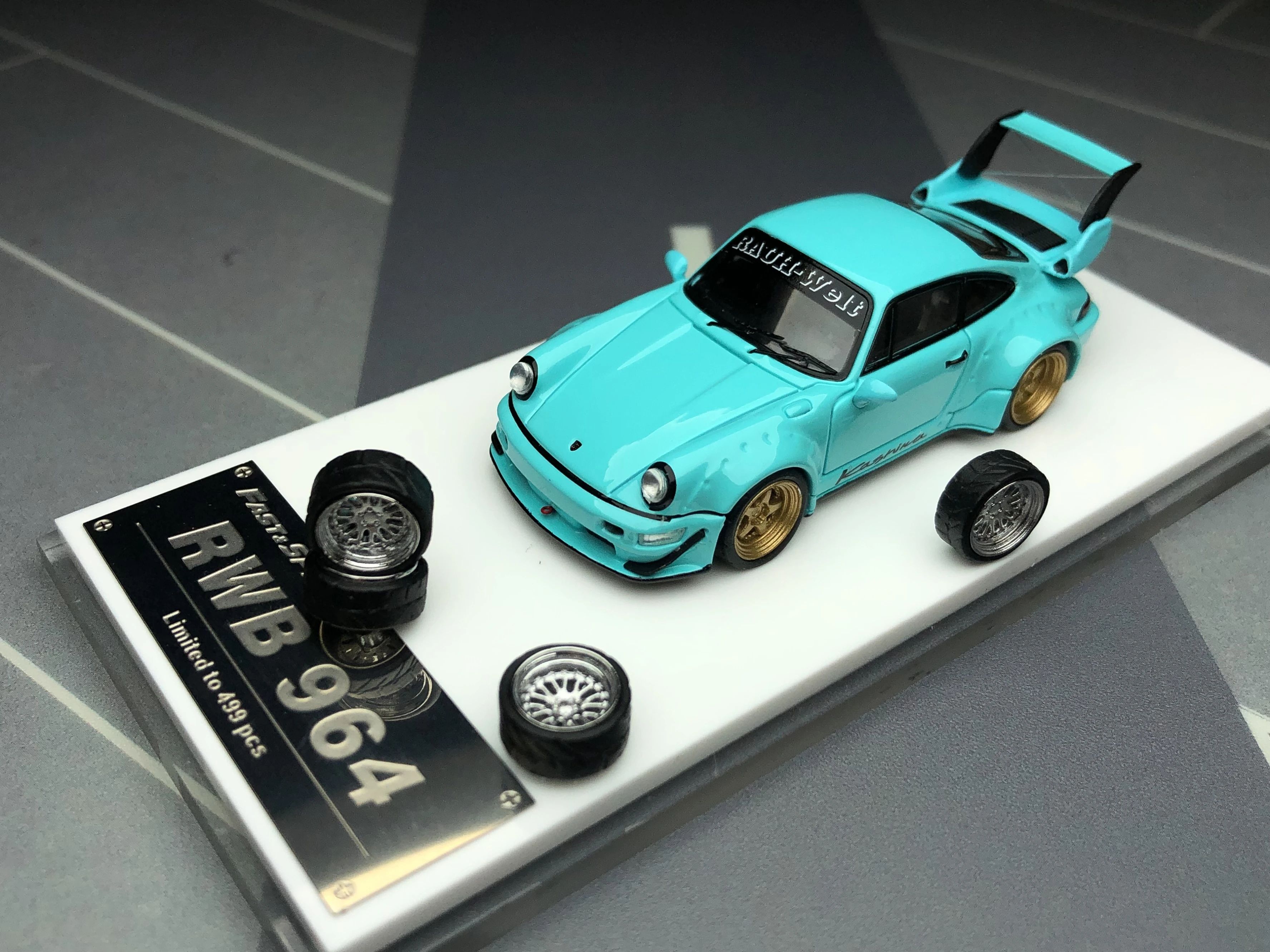 FS 1:64 Fast Speed Blue RWB 974 гоночная спортивная модель литая под давлением металлическая