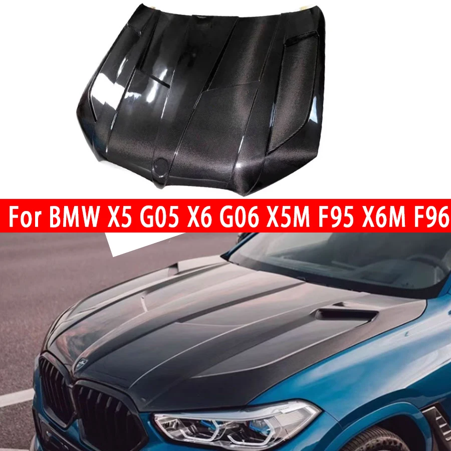 Для BMW X5 G05 X6 G06 X5M F95 X6M F96 крышка капота из углеродного волокна двигателя капот