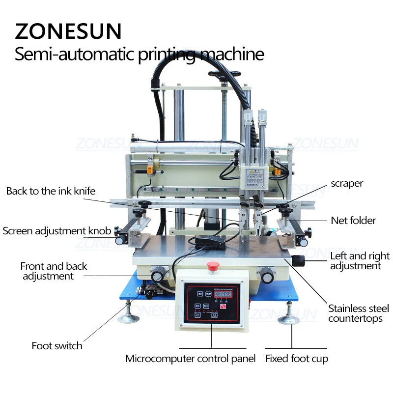 Настольный пластиковый флакон ZONESUN автоматическая шелковая машина для