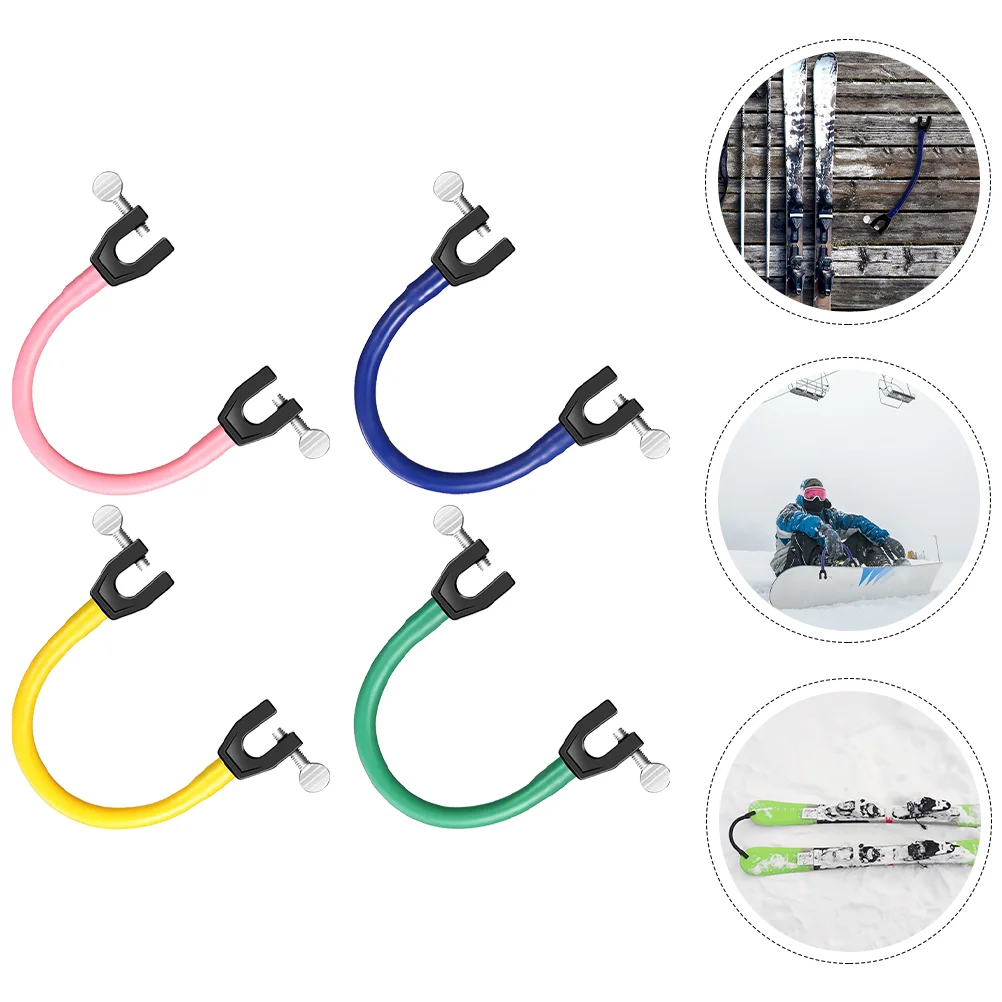 4Pcs Reusable Compact Portable Snowboard Accessories Snowboard Connector for Skiing