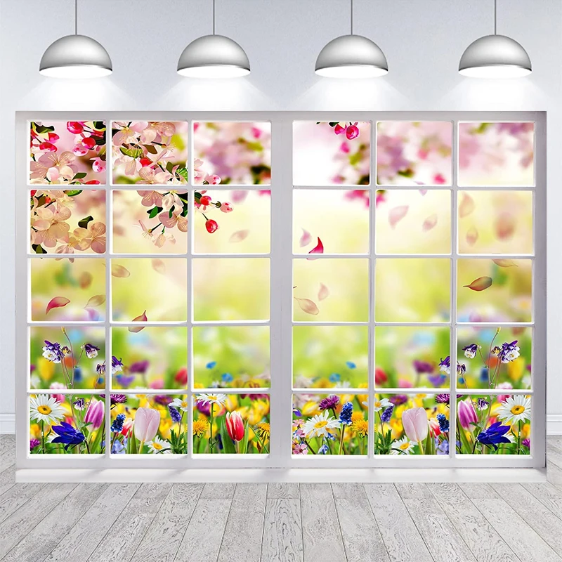 

Весенний фон для фотосъемки с изображением весенних розовых цветов