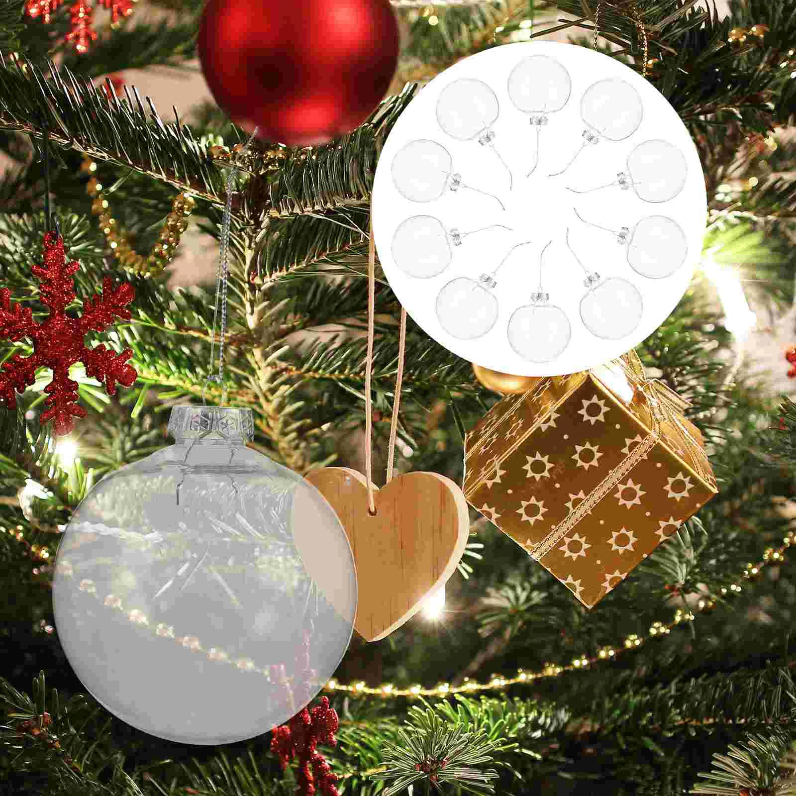 

20pcs Shatterproof Christmas Decorations Clear Plastic Fillable Ornament Balls Clear Xmas Balls Clear Christmas Baubles