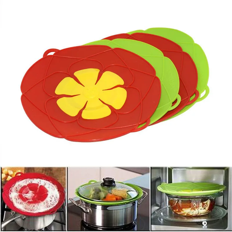 

Silicone Lid Spill Stopper Cover For Pot Pan Kitchen Accessories Cooking Tools Flower Cookware Home Kitchen