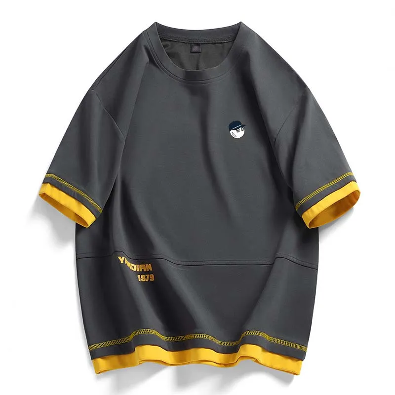 Golf Shirt Wear For Men Malbon Clothing Poloshirt Men's Summer Round Neck T-shirt Solid Color Loose Casual Business Sports