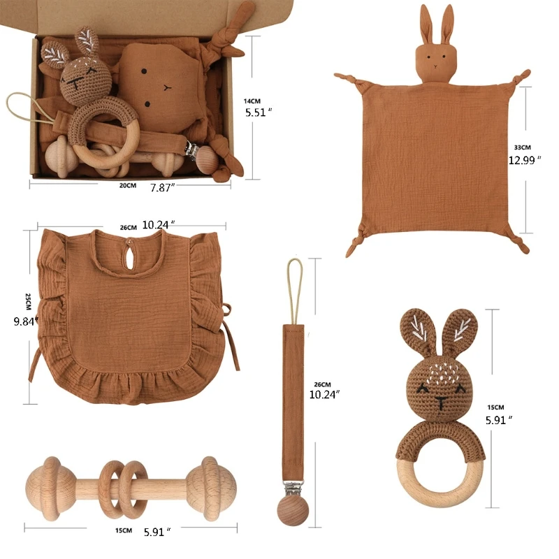 97BE 5 шт. нагрудник для кормления младенцев деревянный вязаный крючком