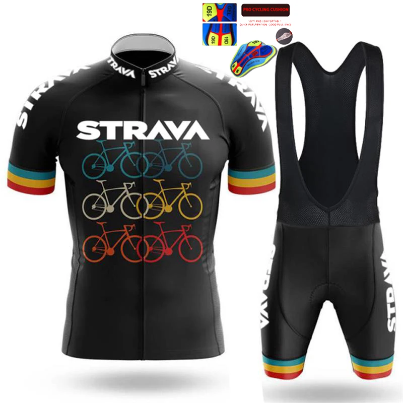 

Джерси для велоспорта 2022 STRAVA, новинка, мужской летний комплект Джерси для велоспорта, дышащий гоночный спортивный костюм для горных велосип...