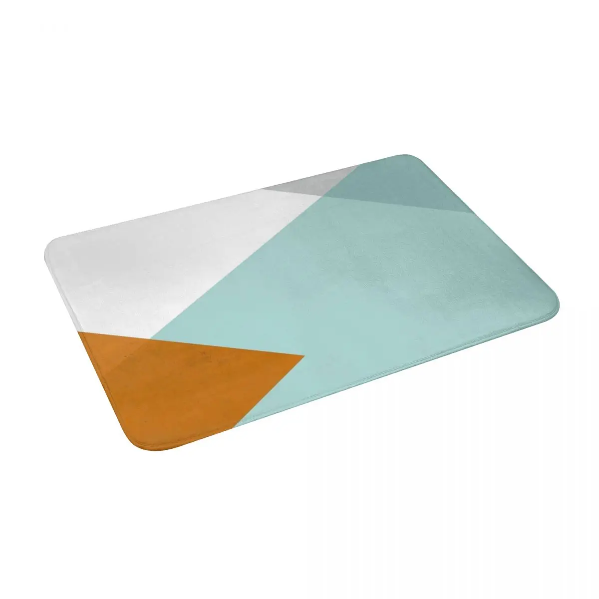 

Geometrics Aqua & Orange Concrete Bath Door Floor Mat Anti-slip Rug Carpet Entrance Living Room Home Kitchen Absorbent Polyester